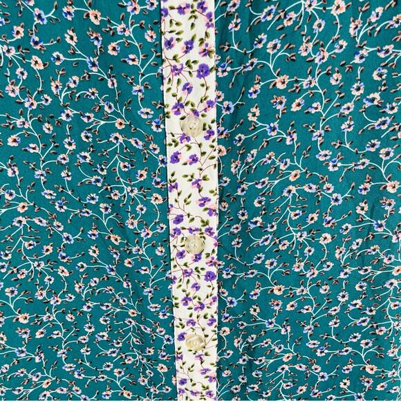 Daisy Street green cream pink floral cottagecore cutout button maxi dress small - Picture 4 of 10